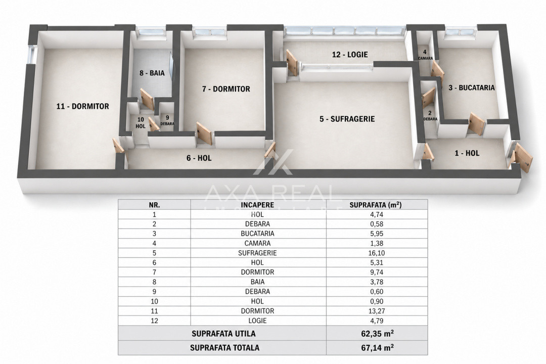 3 camere în Titan – o locuință pe care o poți amenaja după propriul stil