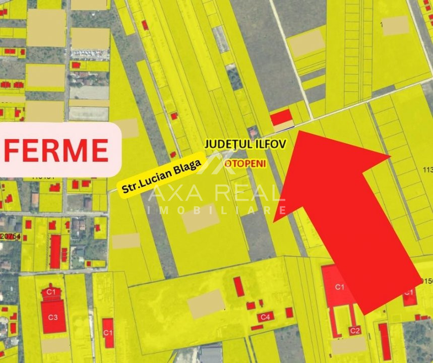 Teren de vanzare Otopeni Ferme - Str. Lucian Blaga, 768mp, Comision 0%