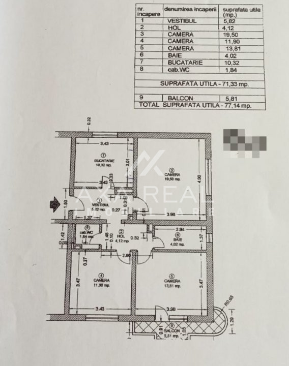 De vanzare I 3 camere Nerva Traian - adiacent I et. 7 I Decomandat I