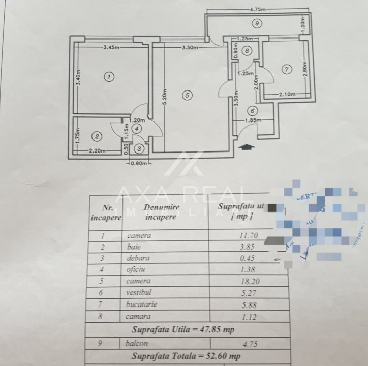 De vanzare 2 camere p.ta. Domenii